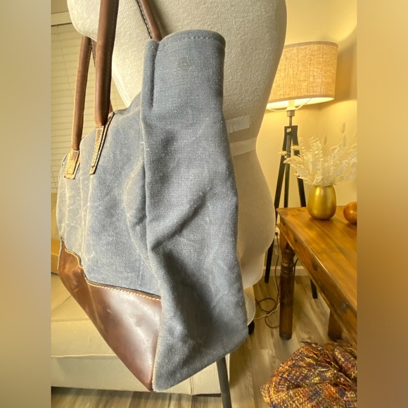 Le Papillon Retro Canvas Leather Large Shoulder Bag - Picture 5 of 16